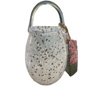 Gold Speckled Glass Wall Vase
